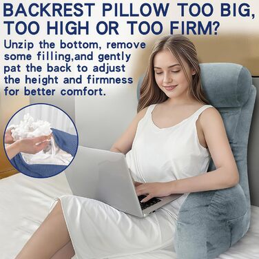 Підголовник для ліжка Tinuniyaa: великий, з підлокітниками для спини, для читання, відпочинку та перегляду телевізора