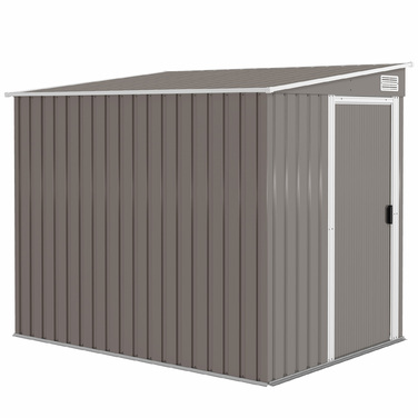 Гаражний бокс Outsunny з металу, 2,81 м², 154x206,5x181 см. Сховище для інструментів з похилим дахом та фундаментом.