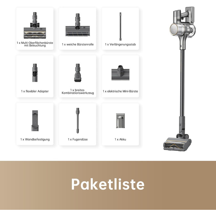 Dreame R20 Бездротовий пилосос: 190AW потужність, 90 хвилин роботи, датчик бруду, LED-дисплей, синій LED, без заплутування, для дому, шерсть тварин, килими