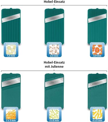 Nicer Dicer Mandoline 12-ти частинний набір для нарізки овочів, слайсер, овочевий гострий ніж, для нарізки соломкою, слайсами, кубиками, кухонний овочевий слайсер, турквіс/зелений