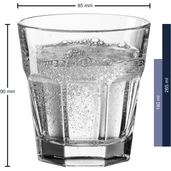 Склянки для води Leonardo Rock 6 шт 265 мл прозорі