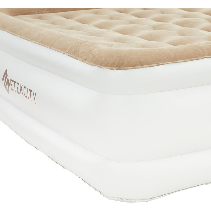 Надувне ліжко Etekcity EAM-ET2 для 1 особи - односпальне надувне ліжко для кемпінгу та відпочинку, 203 x 152 x 46 см, білий