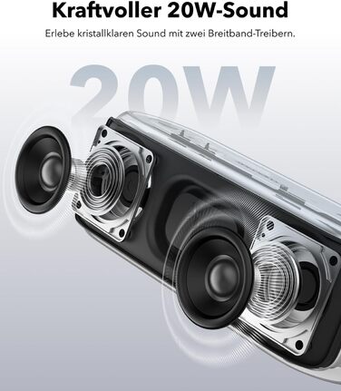 Soundcore Select 2S: Портативна Bluetooth колонка з 20W стерео, BassUp™ та IPX7 захистом (чорний)