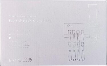 Тримач для зубних щіток для дезінфекції S.I.C UV зі світлодіодом, автоматичний дозатор зубної пасти, основне відділення для 4 зубних щіток