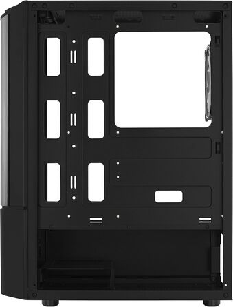 Комп'ютерний корпус ATX AeroCool Quantum v2 RGB із скляними панелями, чорний