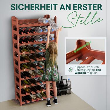 Стелаж для пляшок Novaliv на 24 пляшки, коричневий, розширюваний, стекуваний, органайзер для напоїв, для PET-пляшок, для вина, стелаж для напоїв