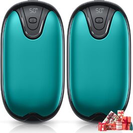 Електричні грілки для рук, набір 2 шт., перезаряджувані, портативні, 3 режими нагріву, ідеальний подарунок для спорту, гольфу, кемпінгу (блакитний)