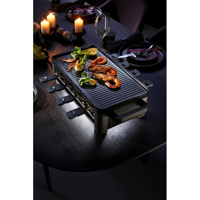 Електричний гриль-ракушетка WMF Master Raclette на 8 осіб, 1500 Вт, нержавіюча сталь матова