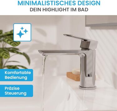 Змішувач для ванної кімнати Bächlein Mizarela, хром, з керамічним картриджем, плоский вилив, комплект для монтажу