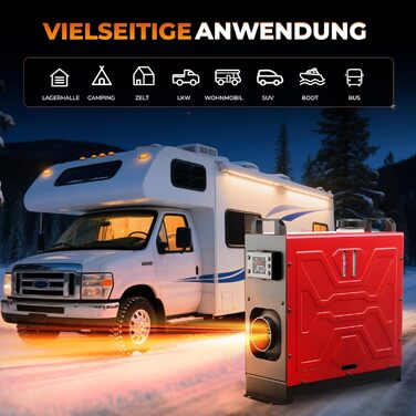 Дизельний опалювач 8kW з дистанційним керуванням та LCD-дисплеєм для авто, дому, RV, човнів та вантажівок