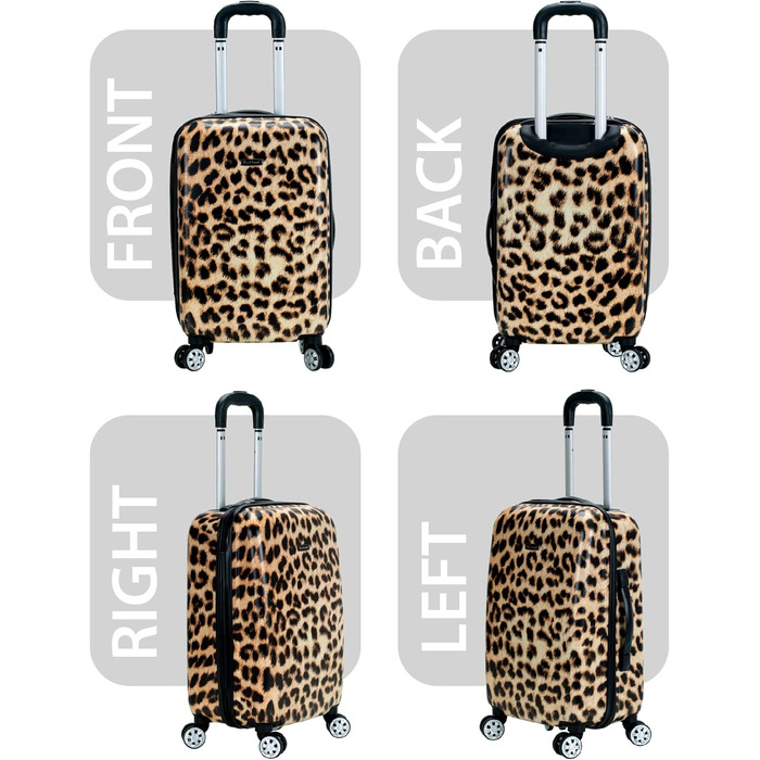 Набір валіз Rockland Safari Leopard, 3 шт (20/24/28 дюймів), жорсткий корпус, спіннер