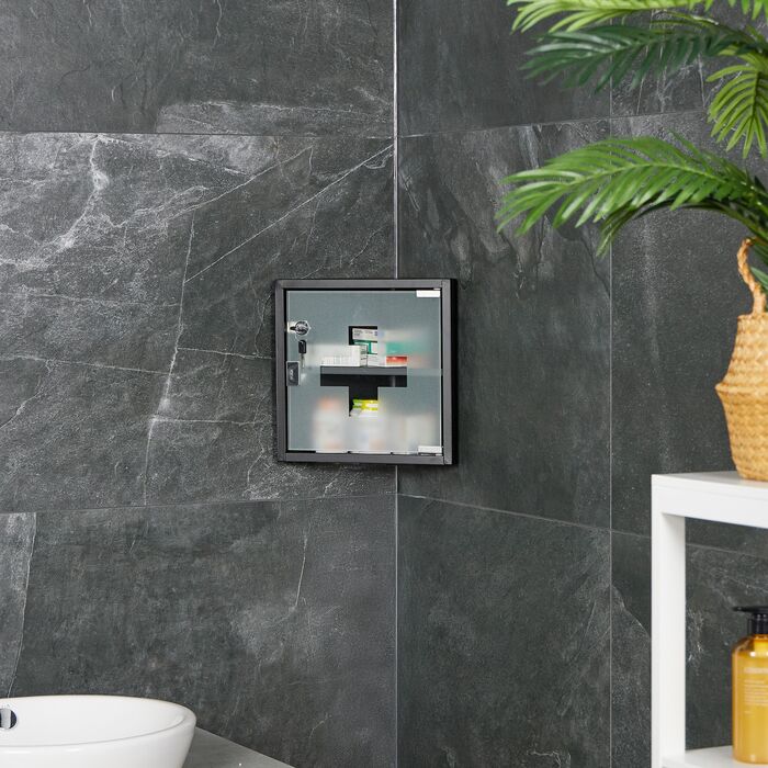 Шафка для медикаментів Relaxdays зі скляними дверцятами