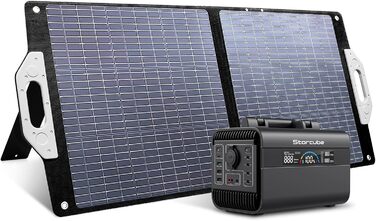 Портативна електростанція STORCUBE Сонячний генератор 294,4 Вт-год/92000 мАг з LiFeP04 з 2 виходами змінного струму, швидкою зарядкою PD 100 Вт, 11 виходами, мобільним накопичувачем енергії для кемпінгу на відкритому повітрі (сонячна панель 600 Вт 100 Вт)