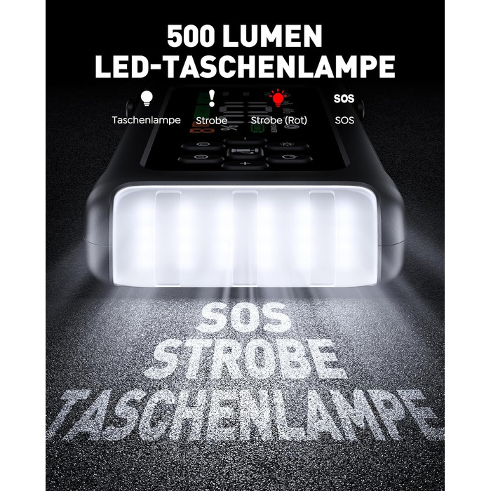 Портативний пусковий пристрій 5000A з компресором 150PSI, 12V, для автомобілів, з ліхтариком, рукавичками