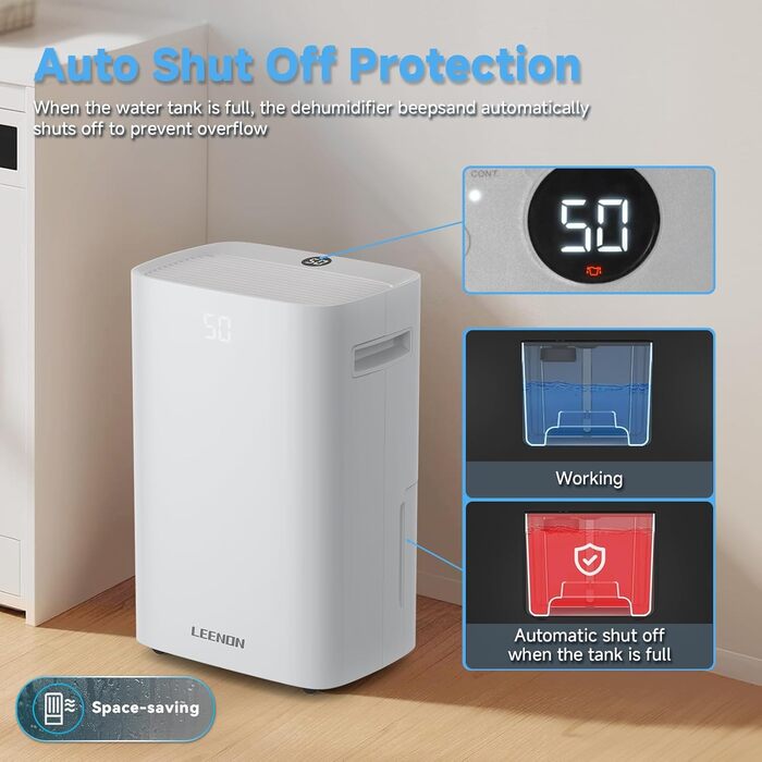 Електричний осушувач повітря з таймером, фільтром та блокуванням від дітей, 25L