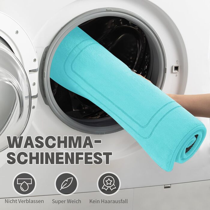 Чакме Килимок для ванної кімнати, антиковзаючий, м'який, швидковисихаючий, набір з 5 шт., блакитно-зелений