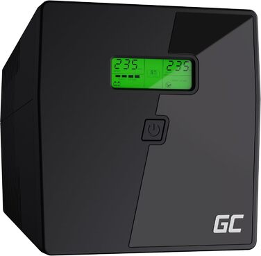 ДБЖ Green Cell 1000 ВА (700 Вт) AVR Чиста синусоїда USB/RJ45 Schuko IEC РК-екран