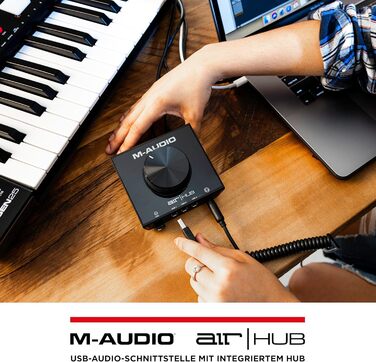 M-Audio Air 192|6 USB аудіоінтерфейс для запису: 2 XLR/Line входи, програмне забезпечення AIR Hub (Чорний)