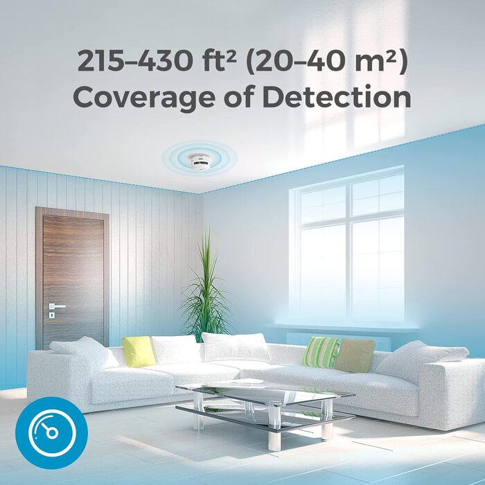 Датчик диму Rauchmelder AEGISLINK S500 (10 шт.): фотоелектричний, 10 років роботи, з тестом та вимкненням звуку, сповіщення про слабкий акумулятор