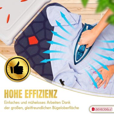 Прасувальна дошка DEVEÇİOĞLU 50-80см з чохлом 36x114см для парогенераторів, складна | Прасувальна дошка Mm480