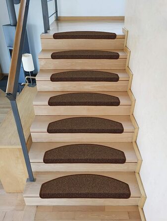 Килимки для сходів Kettelservice-Metzker напівкруглі 15 шт 65х24 см кавово-коричневі
