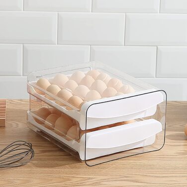 Контейнер для яєць HOMQUEN для холодильника, решітка на 40 / 2 шари для зберігання яєць для холодильника, Ящик для яєць для холодильника, зберігання