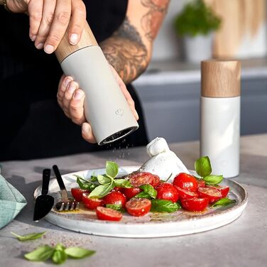 Набір з 2 мельниць для спецій SPRINGLANE: сіль та перець, з бука та бетону, регульований млин, скандинавський дизайн (сірий)