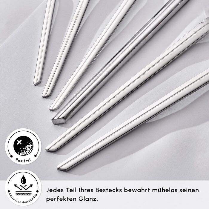 Karaca Midway Набір столових приборів на 12 осіб (84 шт.) - нержавіюча сталь, ножі, виделки, ложки. Кухонний набір столових приборів