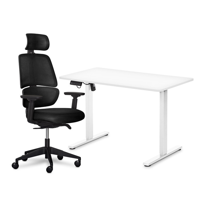 Комплект Mealux PowerDesk Lite Black + Leo Air Plus Black (арт. EVO-201 Lite W/W +Y 546 KB)