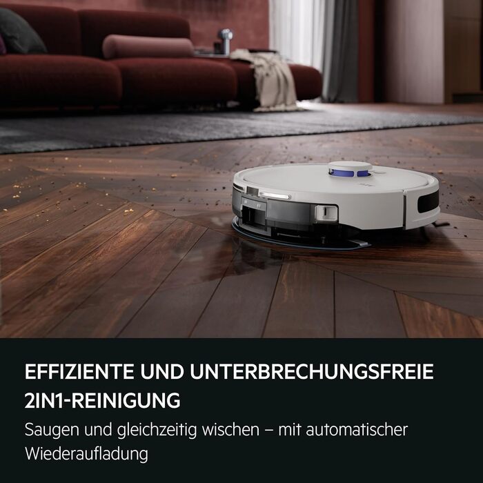 Робот-пилосос AEG AR71UW2SW з функцією миття, WiFi, LiDAR, автоматичною станцією очищення, потужність 4000 Па, 14,4 В, до 175 хв, до 140 м², бак 0,28 л, білий