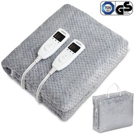 Двомісна ковдра з підігрівом Coral Fleece Grey 160x140см включно з таймером