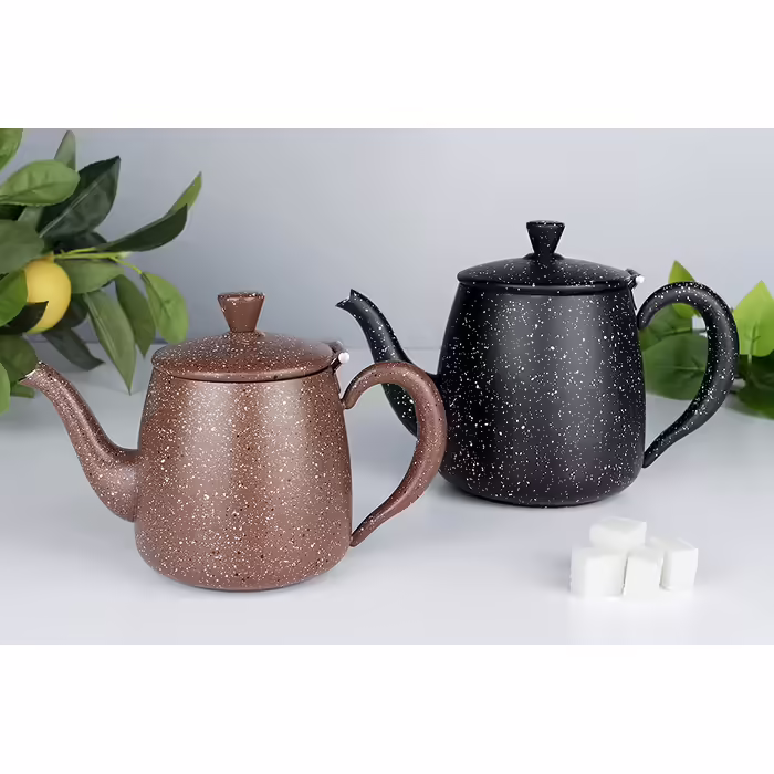 Чайник Café Olé PT-035RG 1 л, червоний граніт, преміум-нержавійка, крапля не капає, порожниста ручка, відкидна кришка