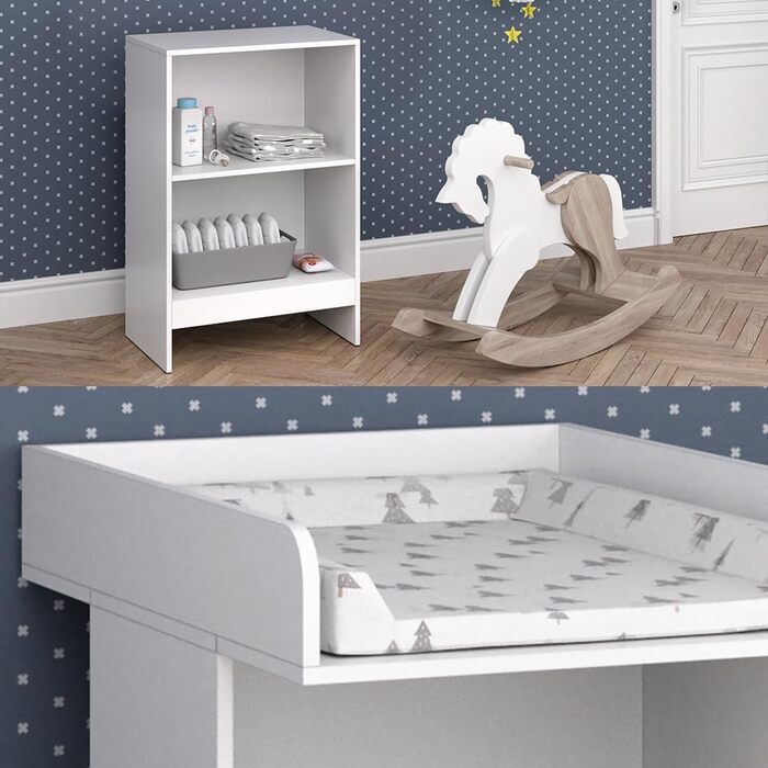 Комод-гойдалка Vicco Leo з знімним коливальником, 60 x 103 см, білий