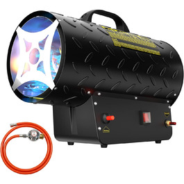 Газовий нагрівач для приміщень: газовий нагрівач-вентилятор, 30 кВт, 320 м³/год, з шлангом 1,4 м, 700 мбар