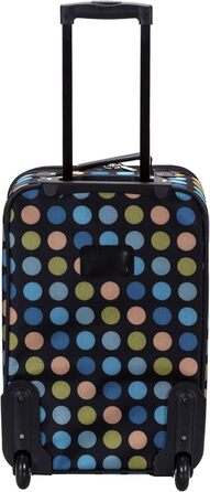 Набір валіз Rockland Polka Softside, 4 шт. (14/19/24/28 дюймів), м'який матеріал, блакитний принт у горошок