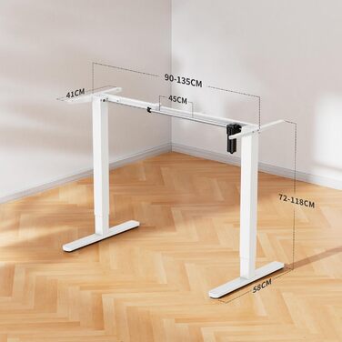 Підставка для столу ErGear з регулюванням висоти, 4 пам'яті, для ергономічного стоячого столу, без стільниці (білий)