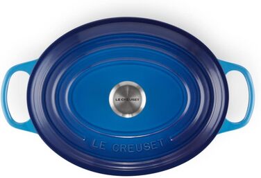Le Creuset Signature Чавунна сковорода-жаровня з кришкою, овальна, 7,5 л, для всіх типів плит (включно з індукцією), колір: вишневий