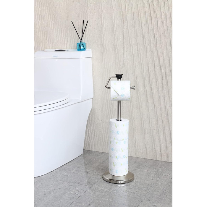 Органайзер для ванної кімнати ZCCZ-підставка для туалетного паперу з високоякісного металу, підставка для туалетного паперу з підставкою, підставка для туалетного паперу-60 см-для дому та офісу- (срібло)
