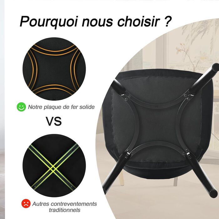 Набір з 6 кухонних стільців для їдальні з підлокітниками, бежевий, поліестер, дерев'яні ніжки