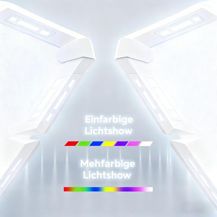 LED ігровий стіл YRHome з RGB-підсвічуванням, пультом дистанційного керування, тримачем для навушників та підставкою для напоїв. Білий, 120x60x75 см