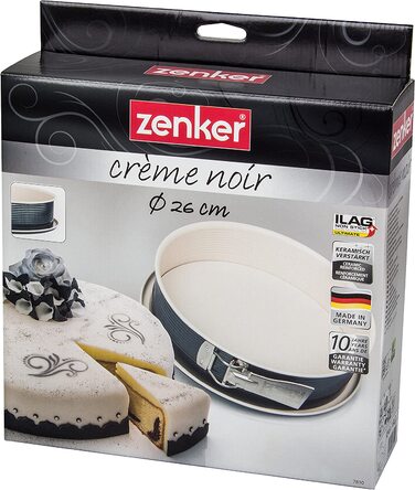 Форма для випічки Zenker Springform Ø 26 см CREME NOIR з антипригарним покриттям, з плоским дном та захистом від протікання, 1 шт.
