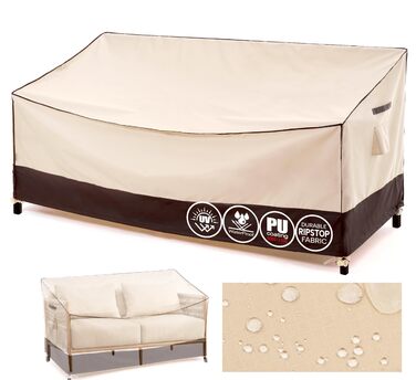 Накладка для садово-патіо меблів F&J Outdoors: водовідштовхувальна, захист від сонця, для 3-х місць, 208x99x61/89 см, бежева