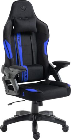 Крісло ігрове KRAKEN CHAIRS, тканинне, ергономічне, для геймерів, чорно-синій, до 130 кг