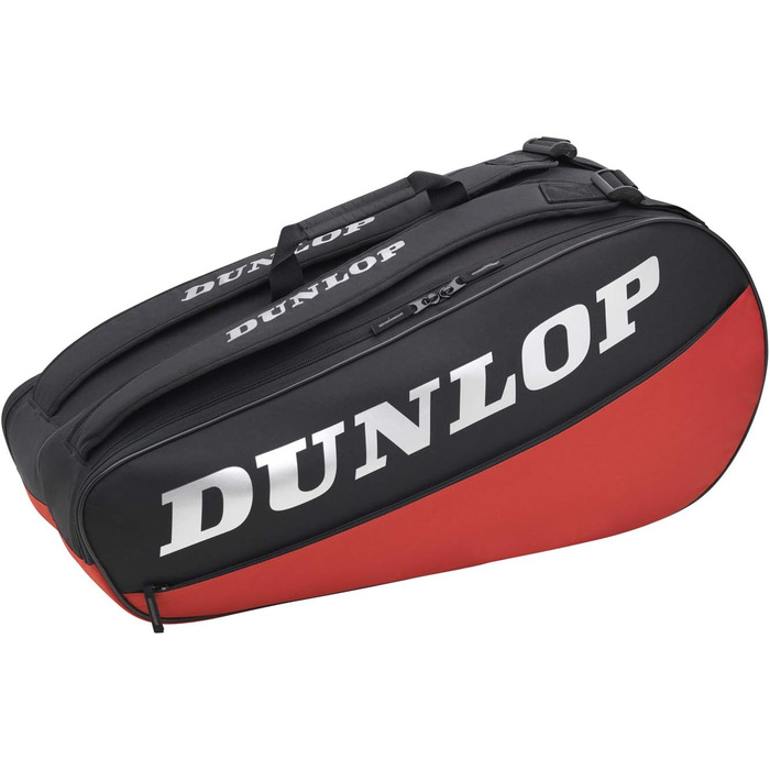 Спортивна Тенісна сумка Dunlop для дорослих унісекс 2021 CX Club з 6 ракетками (6 упаковок, чорний / червоний)