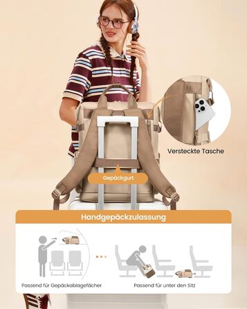 LOVEVOOK Рюкзак для жінок з відділенням для ноутбука 15.6 дюймів, шкільний/туристичний/бізнес, водонепроникний, 15.6 дюймів, 1 Хакі