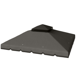 Замінний дах для павільйону 3x3м, водовідштовхувальний. Дах для павільйону з подвійним шаром та дренажними отворами. Світло-сірий.