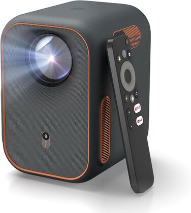 WEMAX Mini проєктор: 4K, 1080p, Smart, Dolby Audio, WiFi, Bluetooth. Підтримка Netflix та Google TV для дому та на вулицю