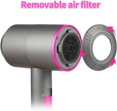 Професійний іонізуючий фен для волосся Faszin з AC-мотором, 2 швидкостями та 3 режимами температури, сірий (дифузор та 2 концентратора в комплекті)