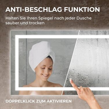 Дзеркало для ванної кімнати BR Bringer LED з підсвічуванням 60x80 см, антизапарник, диммування, 3 кольори світла, сенсорне управління, модель BRS102