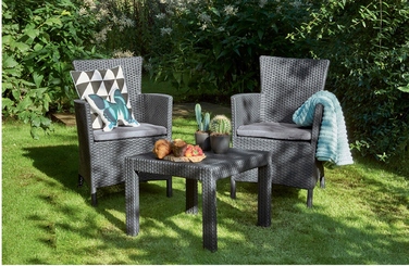 Комплект садових меблів Keter із пластику, сірий, 3 предмети